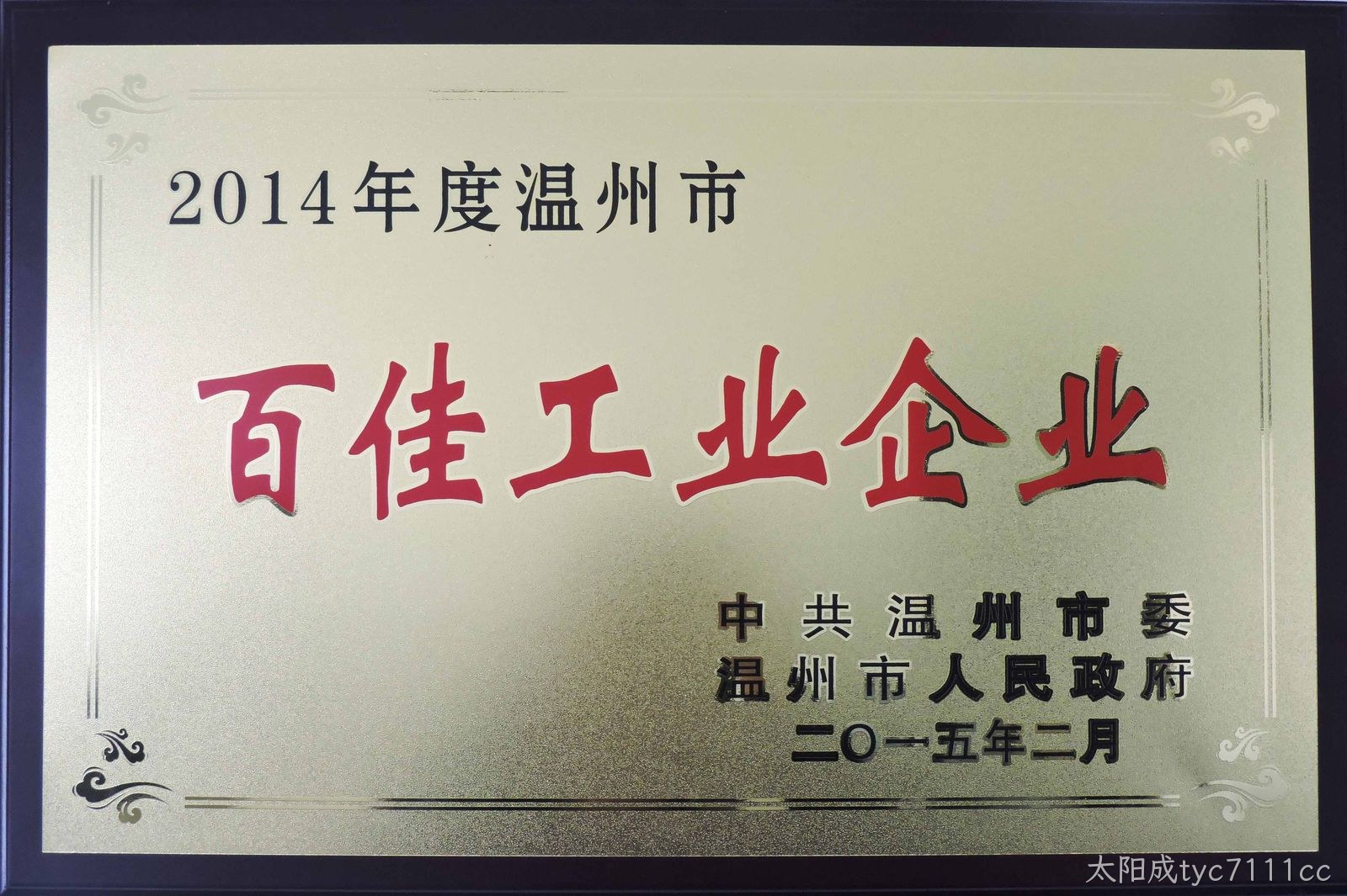 2014年度温州市百佳工业企业