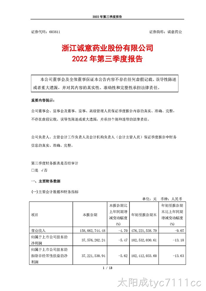 太阳成tyc7111cc2022年第三季度报告_页面_01