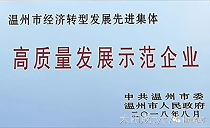 高质量发展示范企业